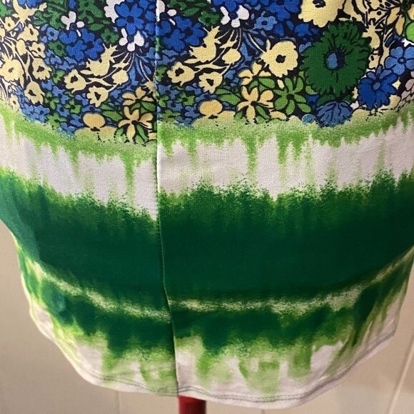 New Direction Boho Floral Tie Die V-Neck Short Sleeve Womens Top Size L - Picture 6 of 10